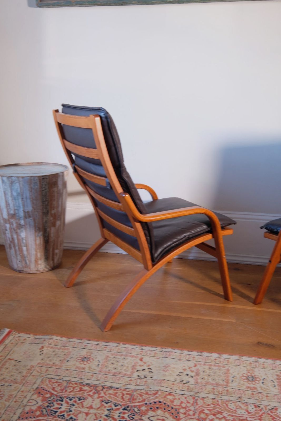 Pair Of Vintage Danish Stouby Bentwood Leather Lounge Chairs photo buy