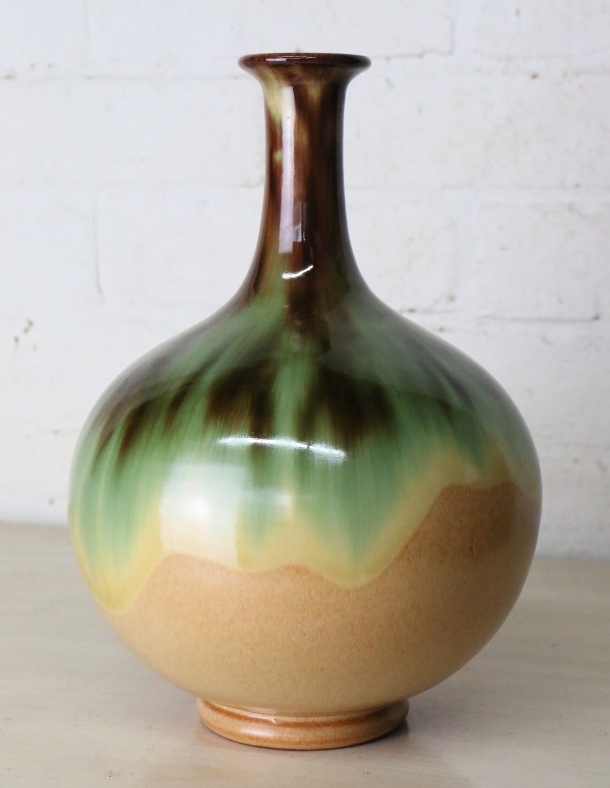 A Mid Century Modern Pottery Vase With A Phased Drip Glaze Type Finish Lovely Decorative Shape By Manuel Garcia Arroyo