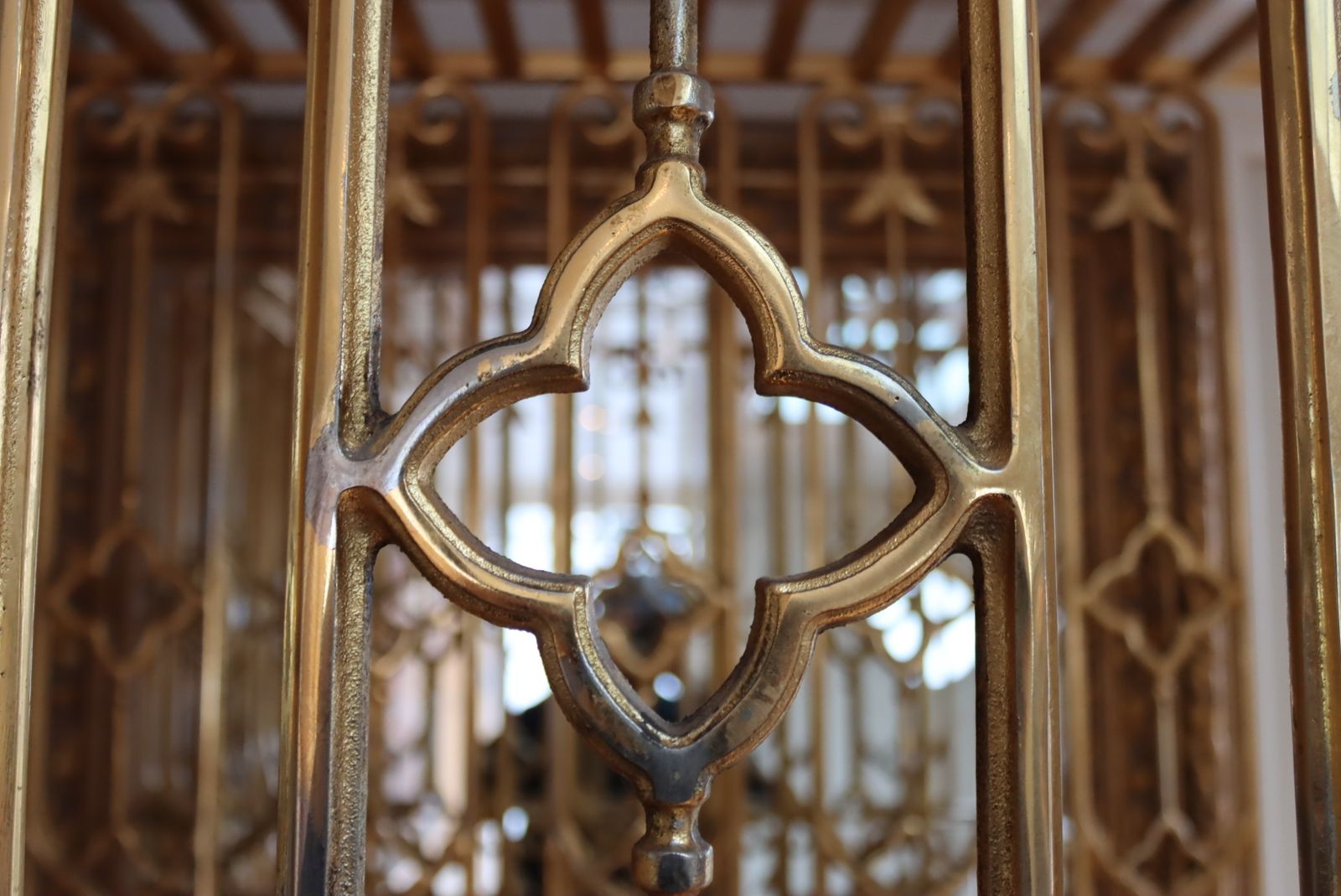 photo for sale Substantial 24 Carat Plated Bird Cage