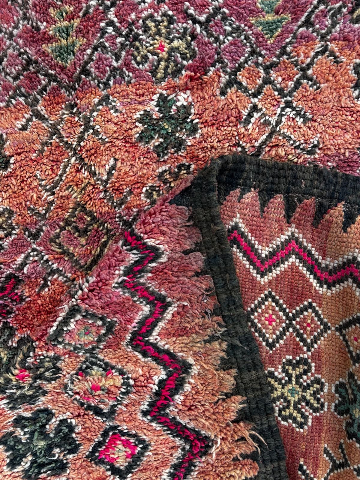 Boho Chic Moroccan Boujad Wool Rug 200x350 Cm  Handwoven Berber Carpet   Authentic Tribal Design photo for sale