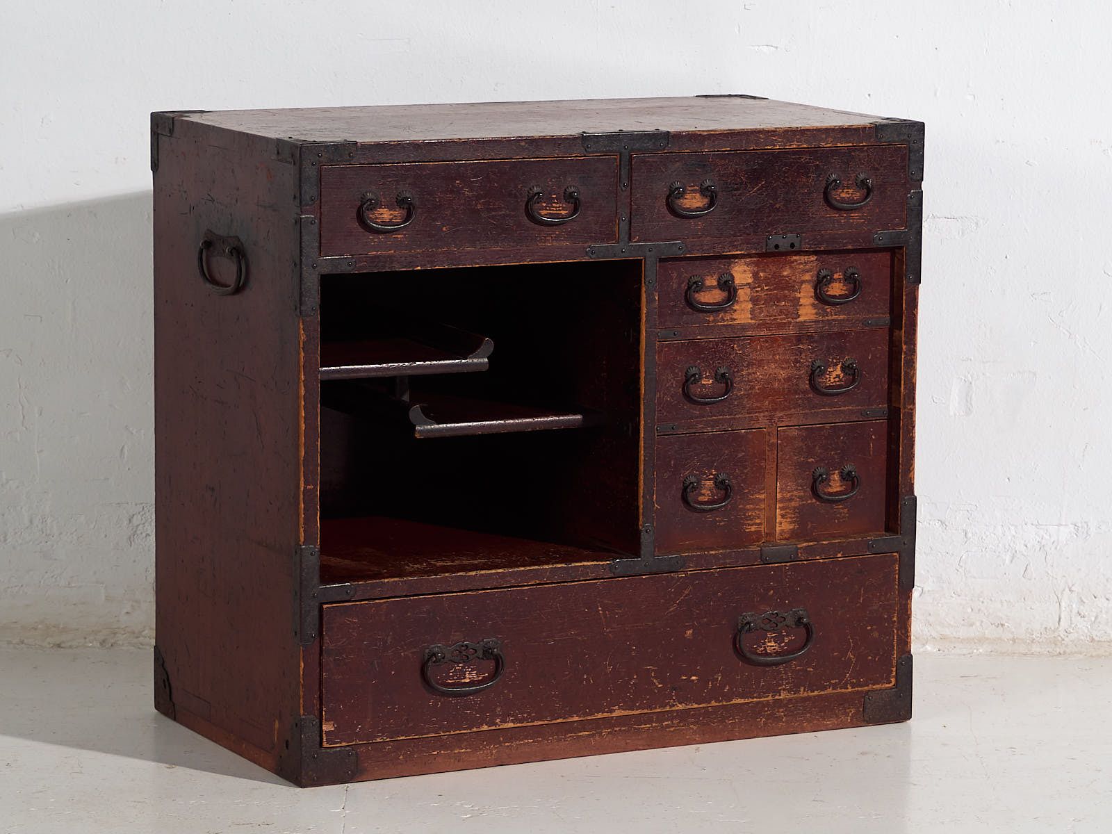 Antique Japanese Cedarwood Merchant's Chest (Choba Dansu), Meiji/Taishō Period (C. 1890 1920) #45 photo vinterior