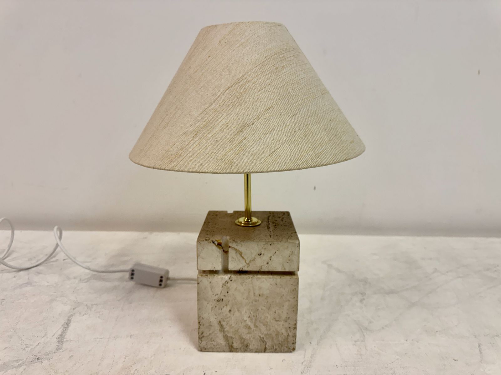 1970s Italian Travertine Lamp By Fratelli Manelli photo Lighting