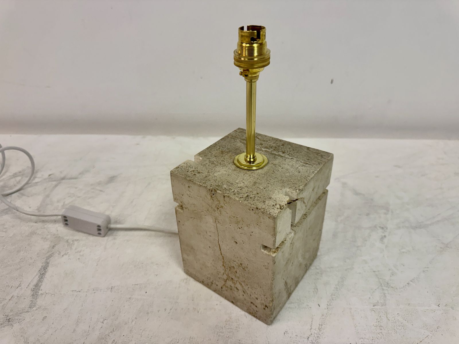 photo furniture 1970s Italian Travertine Lamp By Fratelli Manelli