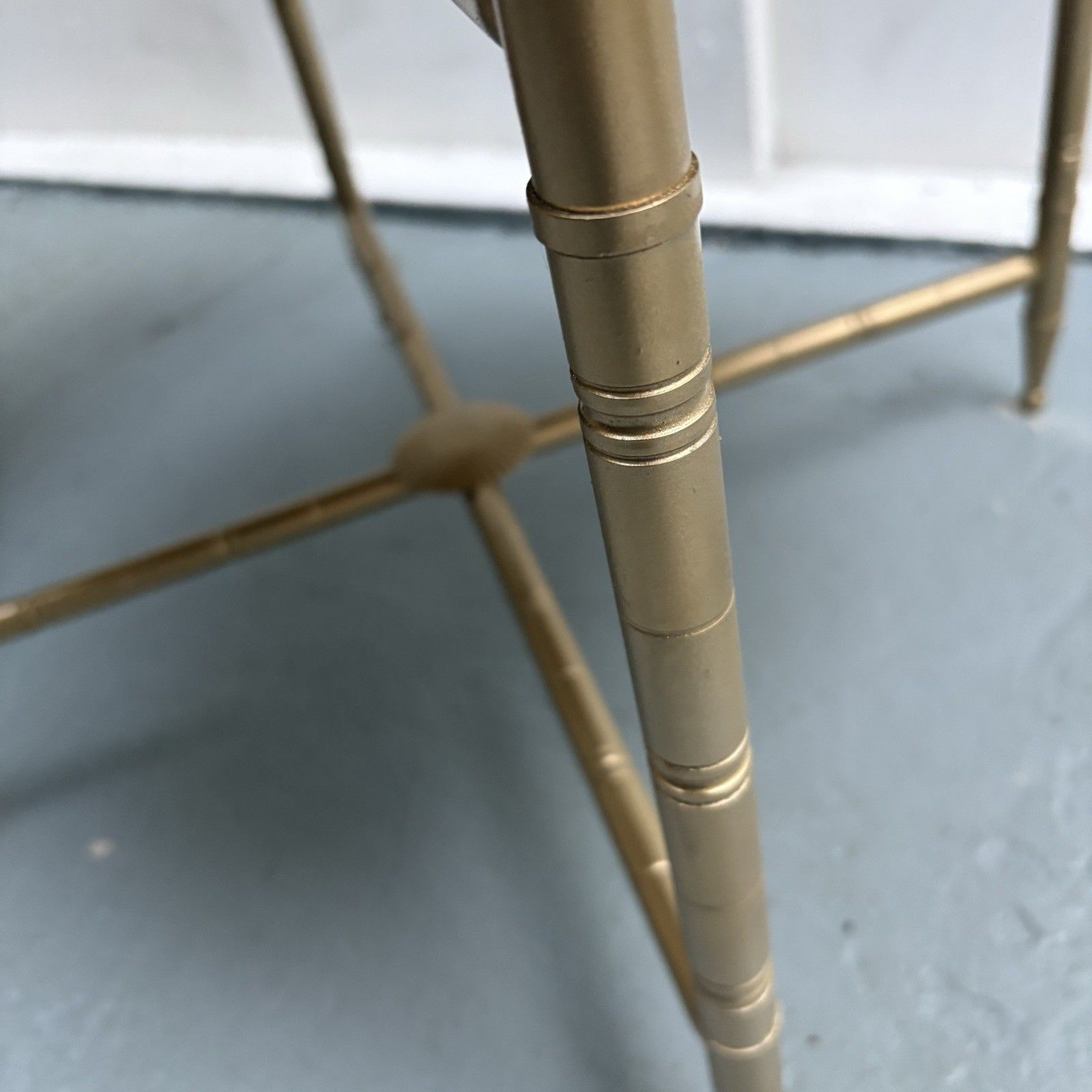 French Neoclassical Maison Jensen Gilded Brass Galleried Black Glass Side Table photo vinterior