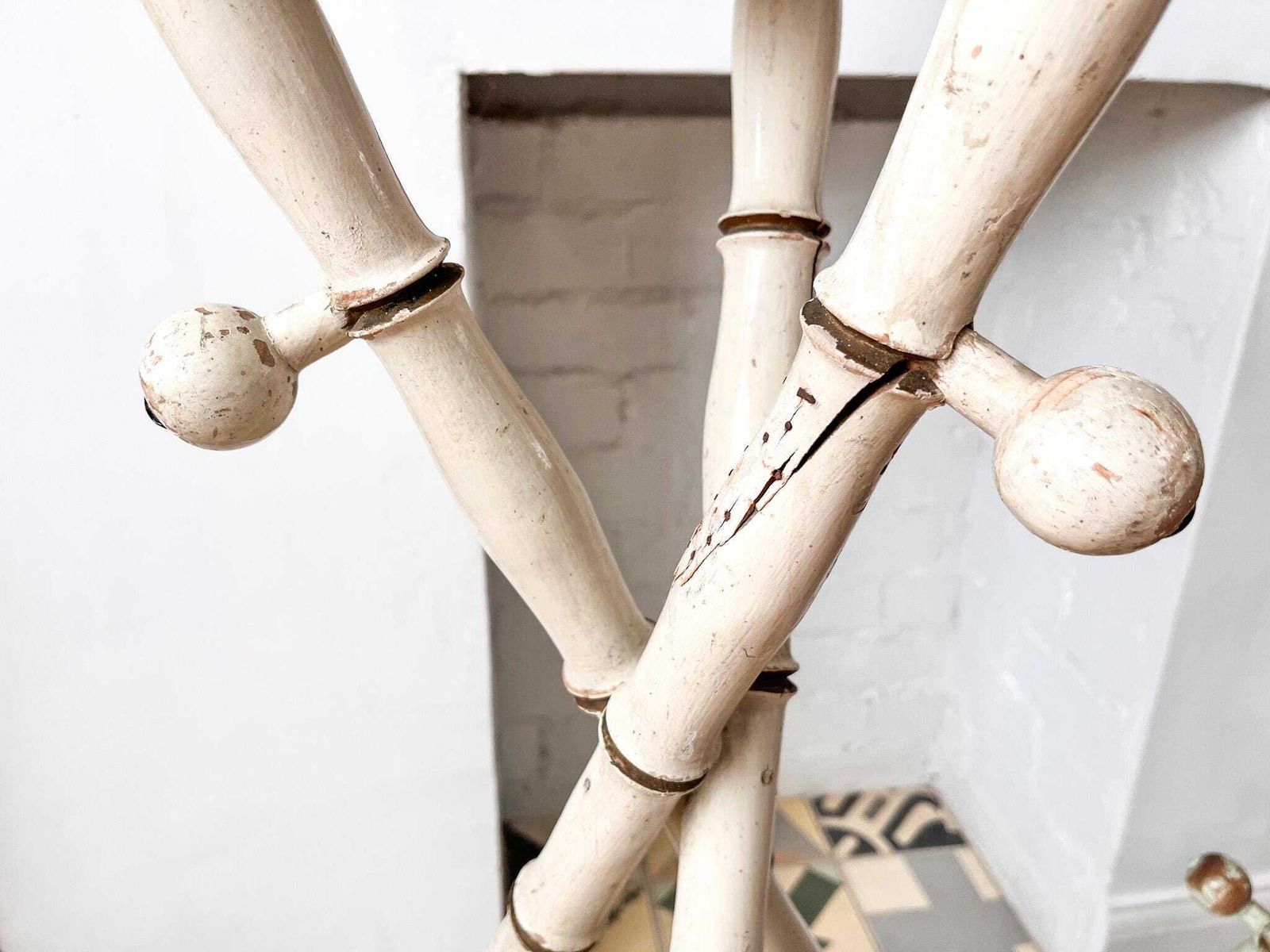 photo buy French Antique Painted Faux Bamboo Plant Stand