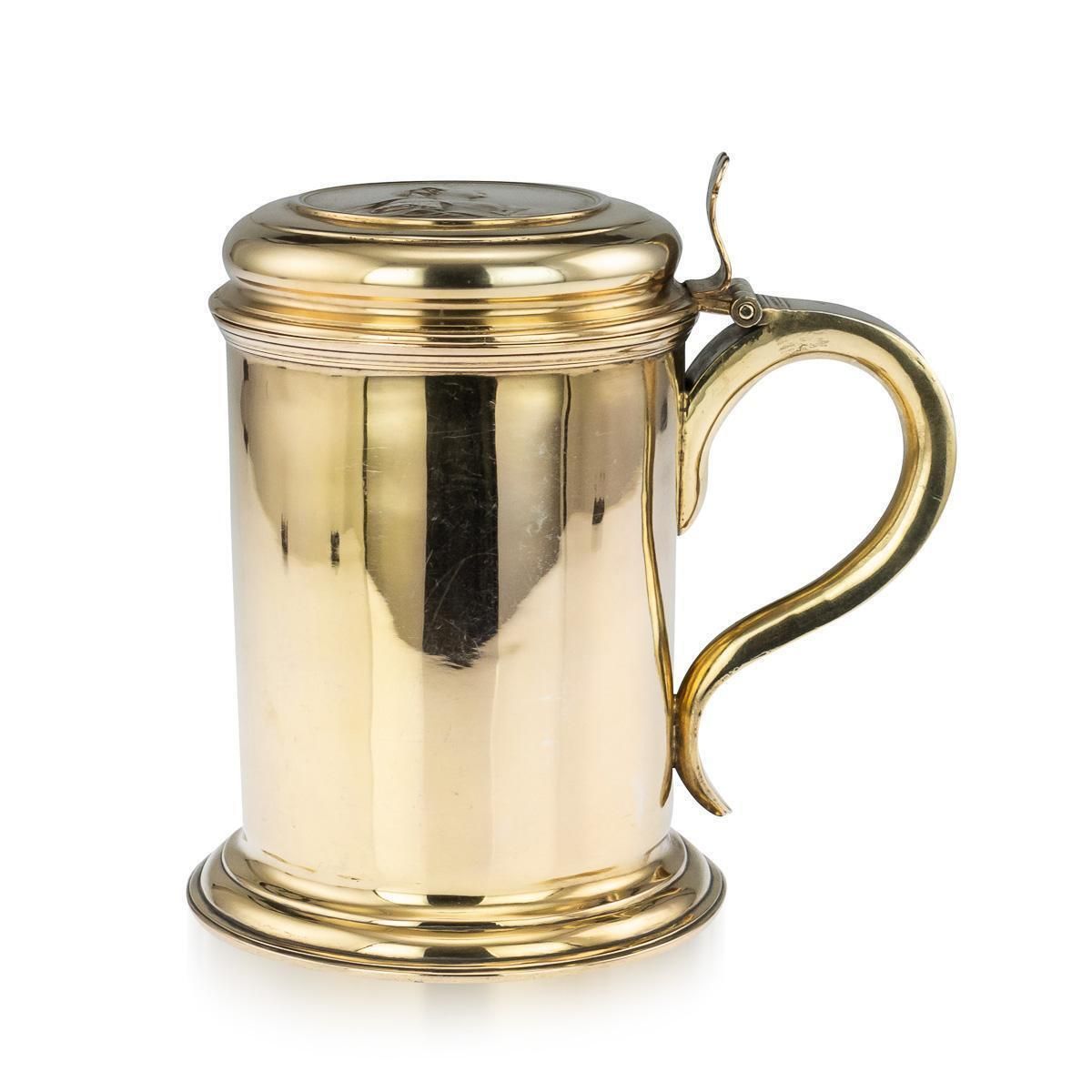 18th Century Russian Exceptional Silver Gilt & Niello Tankard, Moscow, C.1766