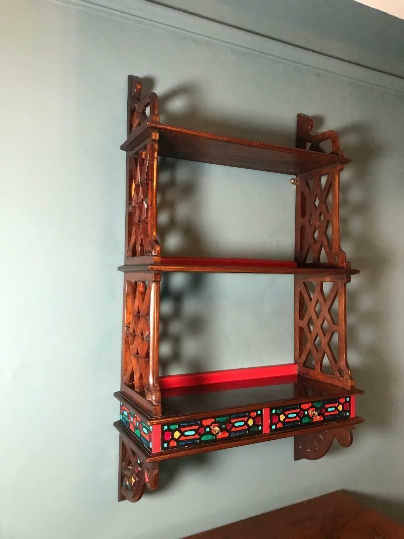 Hanging Wall Shelves In George III 'Chippendale' Style.  England, Circa 1960. photo vinterior