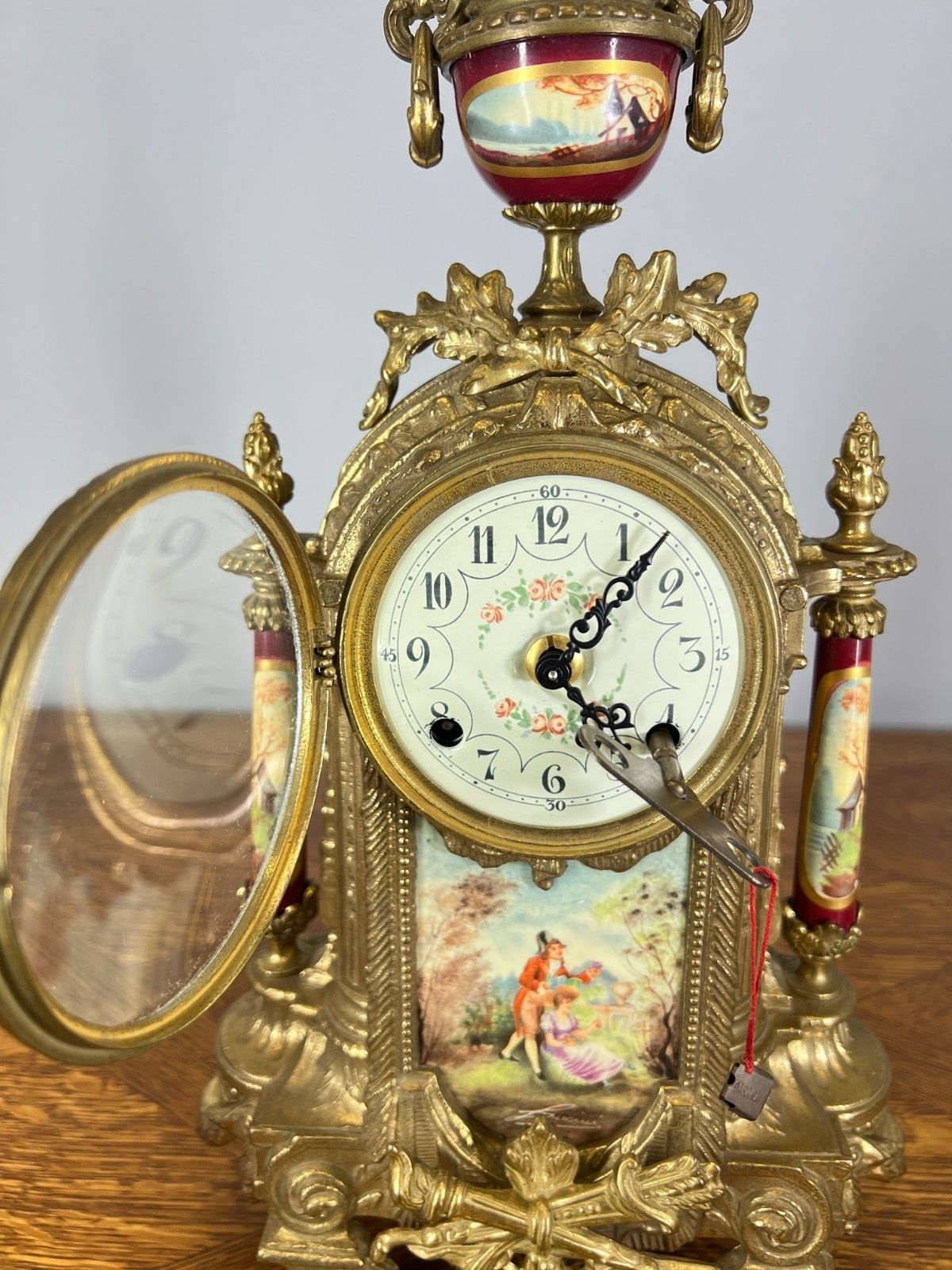 photo buy Lancini Imperial Ormolu Porcelain Gilt Brass Mantle Clock  Lot 4638