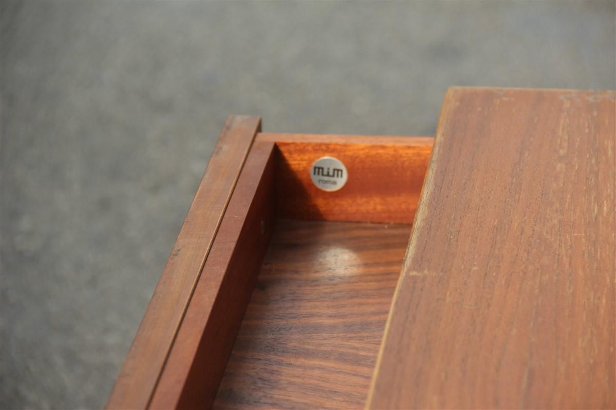 Small Nightstands Table In Teak Wood Mim Roma 1960s Ico Parisi Design Aluminum photo vinterior