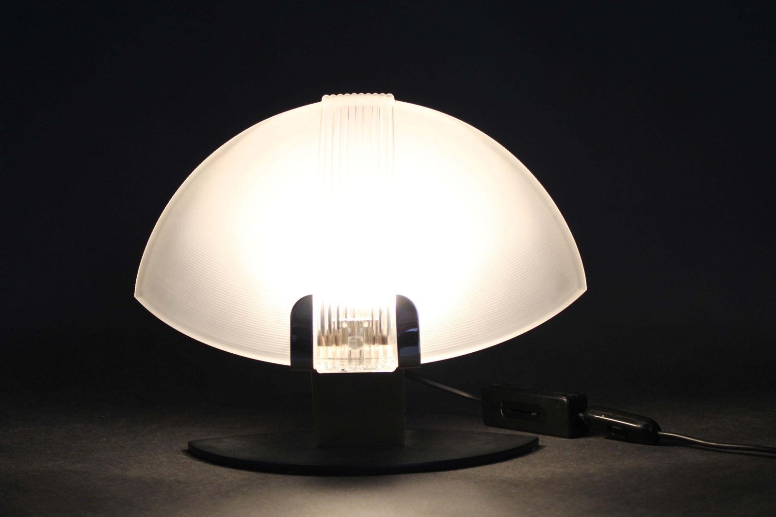 1003.0 Pair Of Italian Midcentury Table Lamps By F. Fabbian, Frosted Glass, 1980s photo