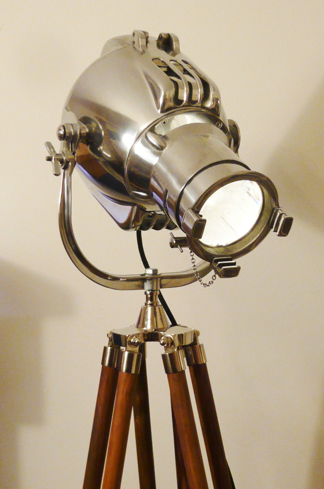 photo for sale Antique Theatre Spot Light By Strand Electric Of London Film Studio 1950's Mid Century Industrial Lighting Wooden Tripod Patt 23 Rank Movie