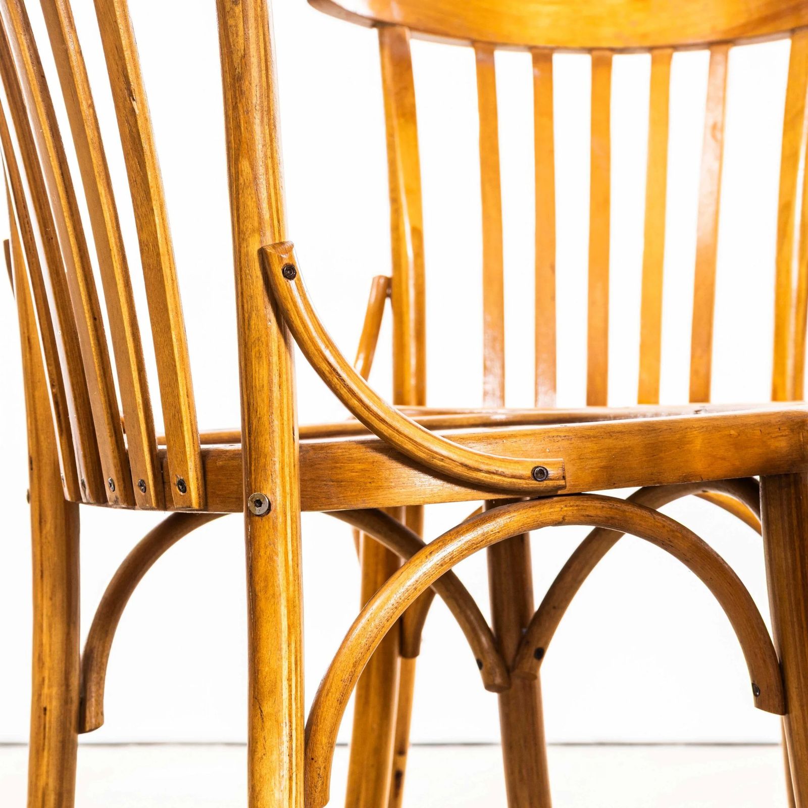 20th Century Honey Walnut Contemporary Café Chairs – Set Of Four photo Furniture