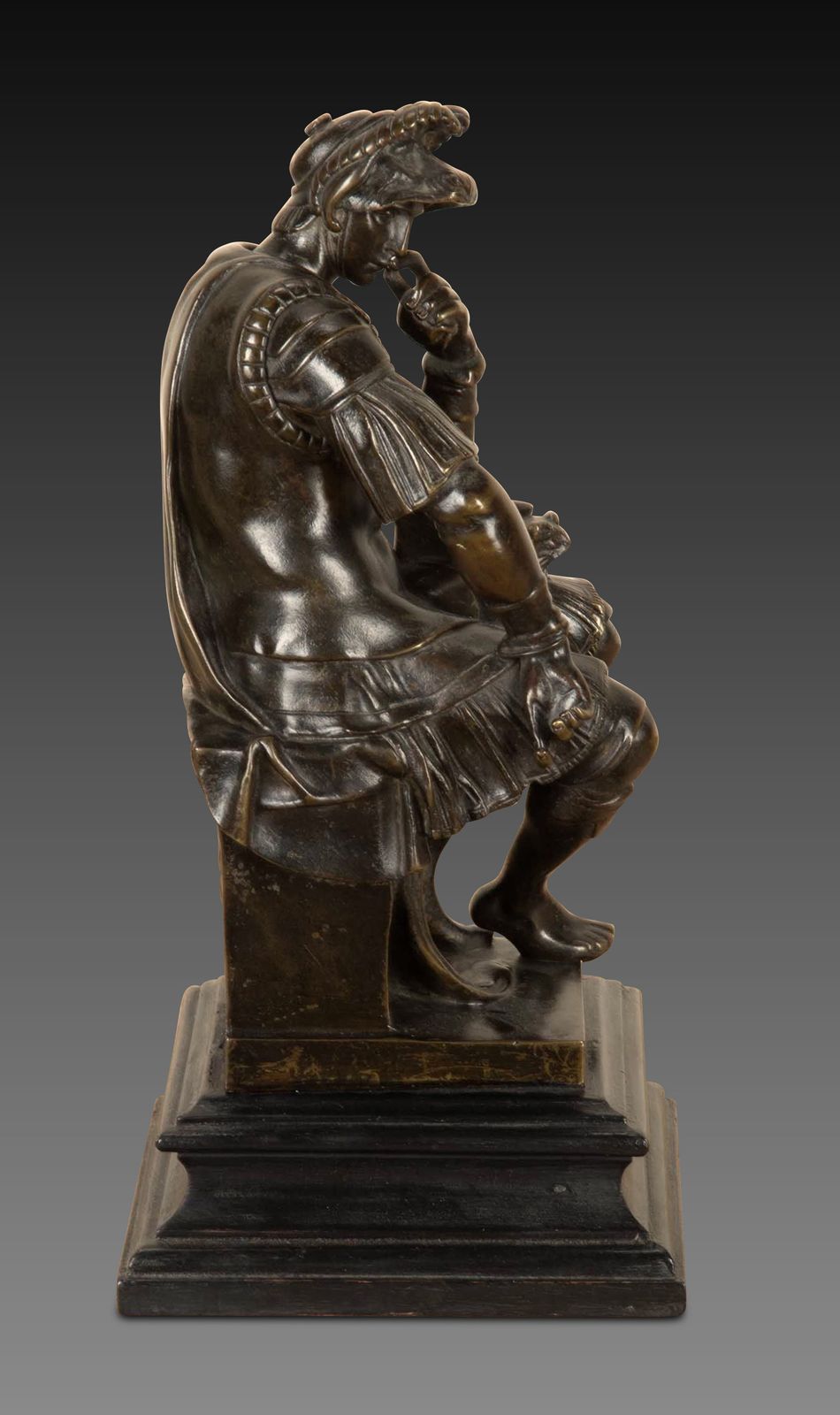 19th Century French Bronze Figure Of The Seated Lorenzo De Medici photo vintage