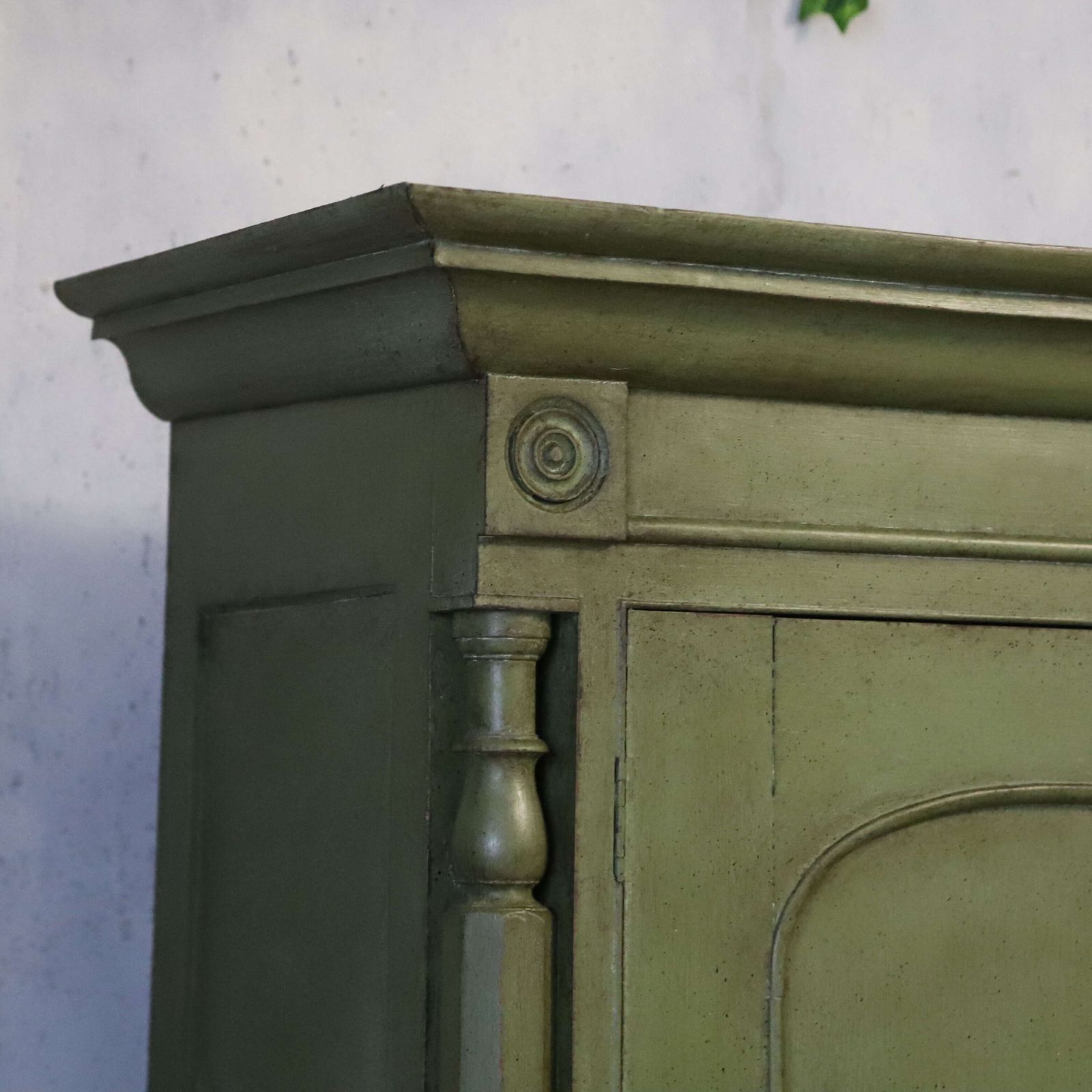 photo for sale Georgian Housekeeper’s Cupboard, English Antique, Later Painted Green, C.1800