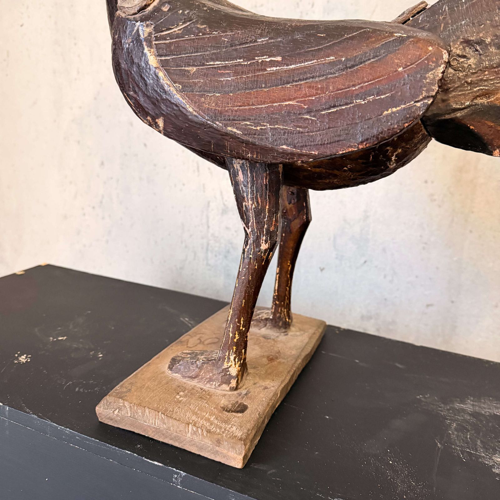 Antique Carved Wooden Stylised Bird Sculpture — Scandinavian / Nordic photo buy