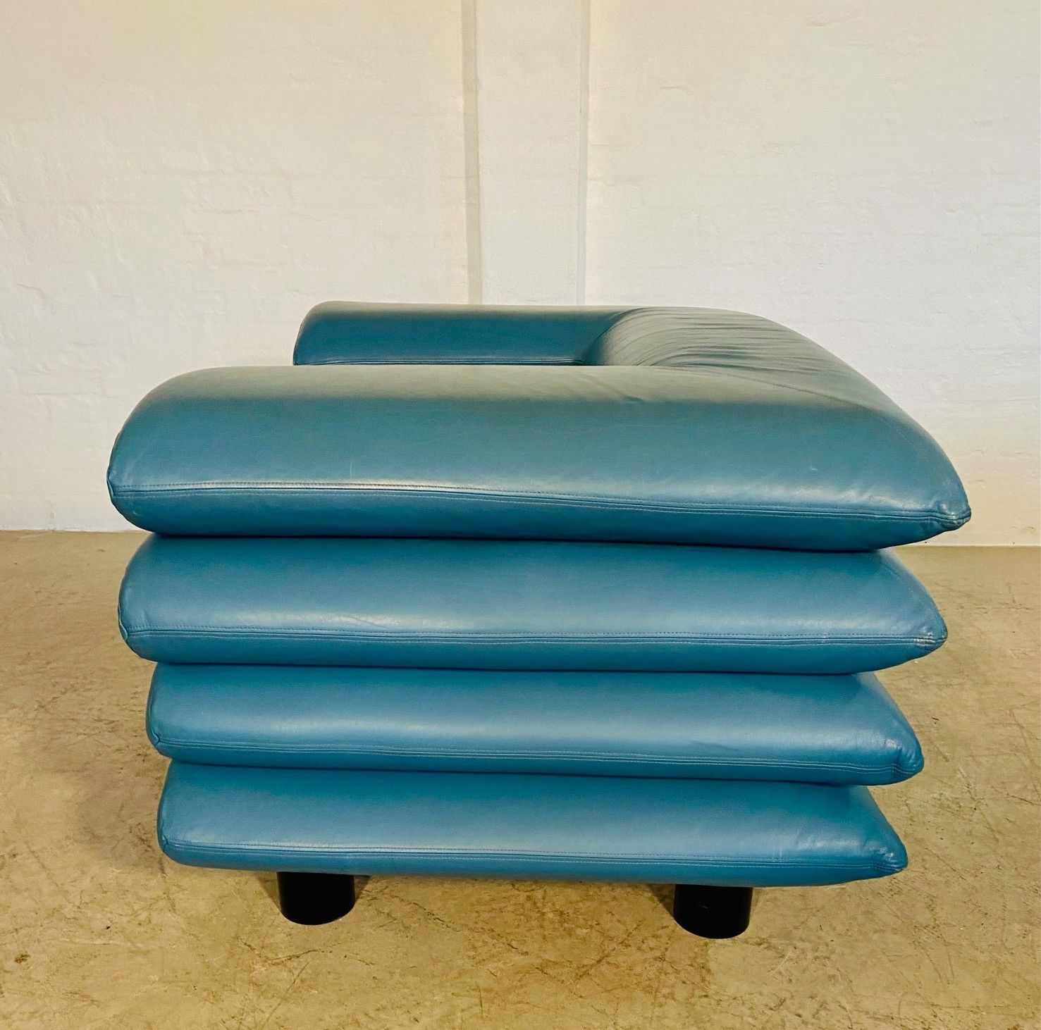 photo buy Vintage Retro Swedish Lounge Chair In Turquoise Leather