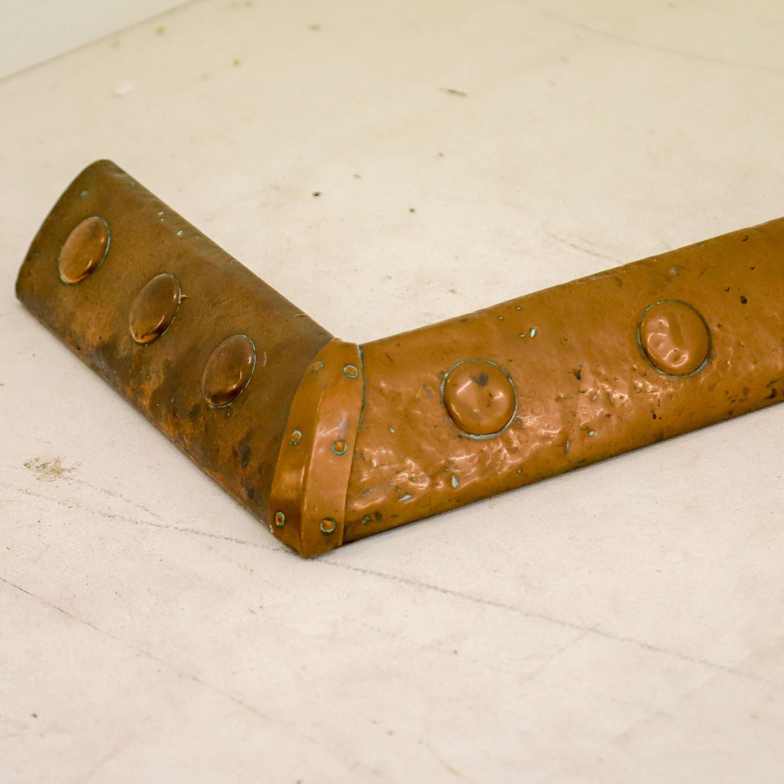 Antique Arts And Crafts Beaten Copper Fireplace Fender photo buy