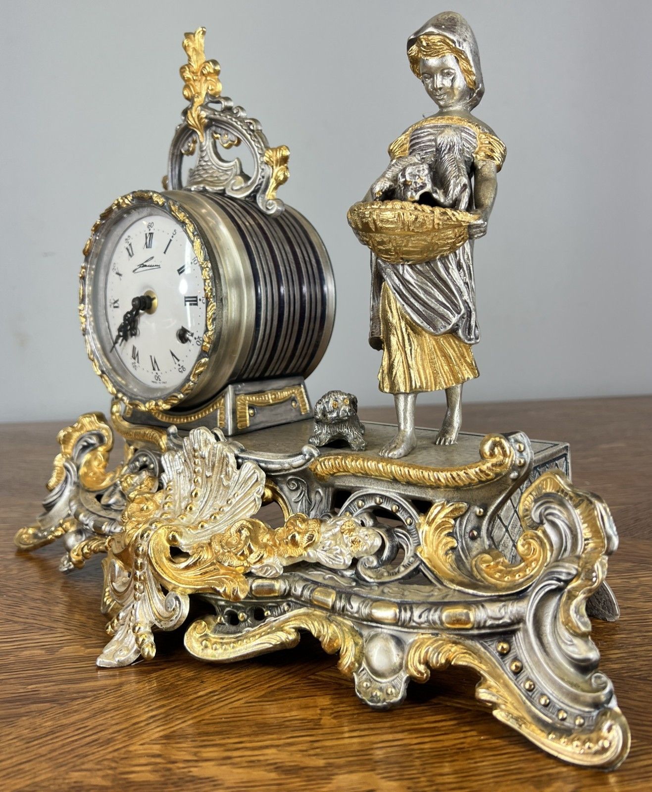 Home Decor Lancini Imperial Ormolu Gilt Brass Mantle Clock With Candelabras  Lot 4641 photo
