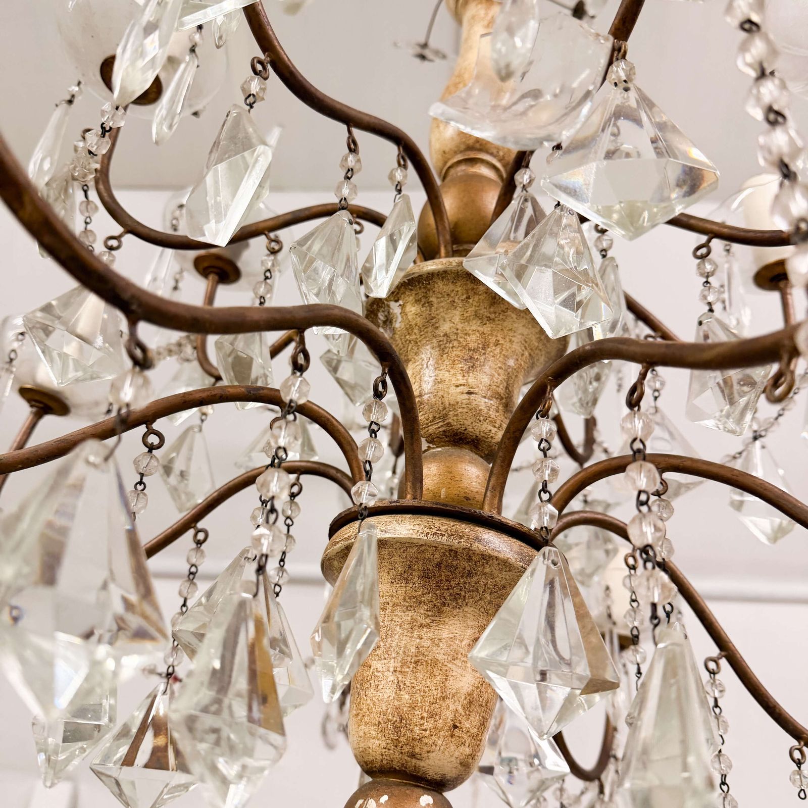 photo buy Pair Of English Crystal And Gilt Metal Wall Sconces — 20th Century