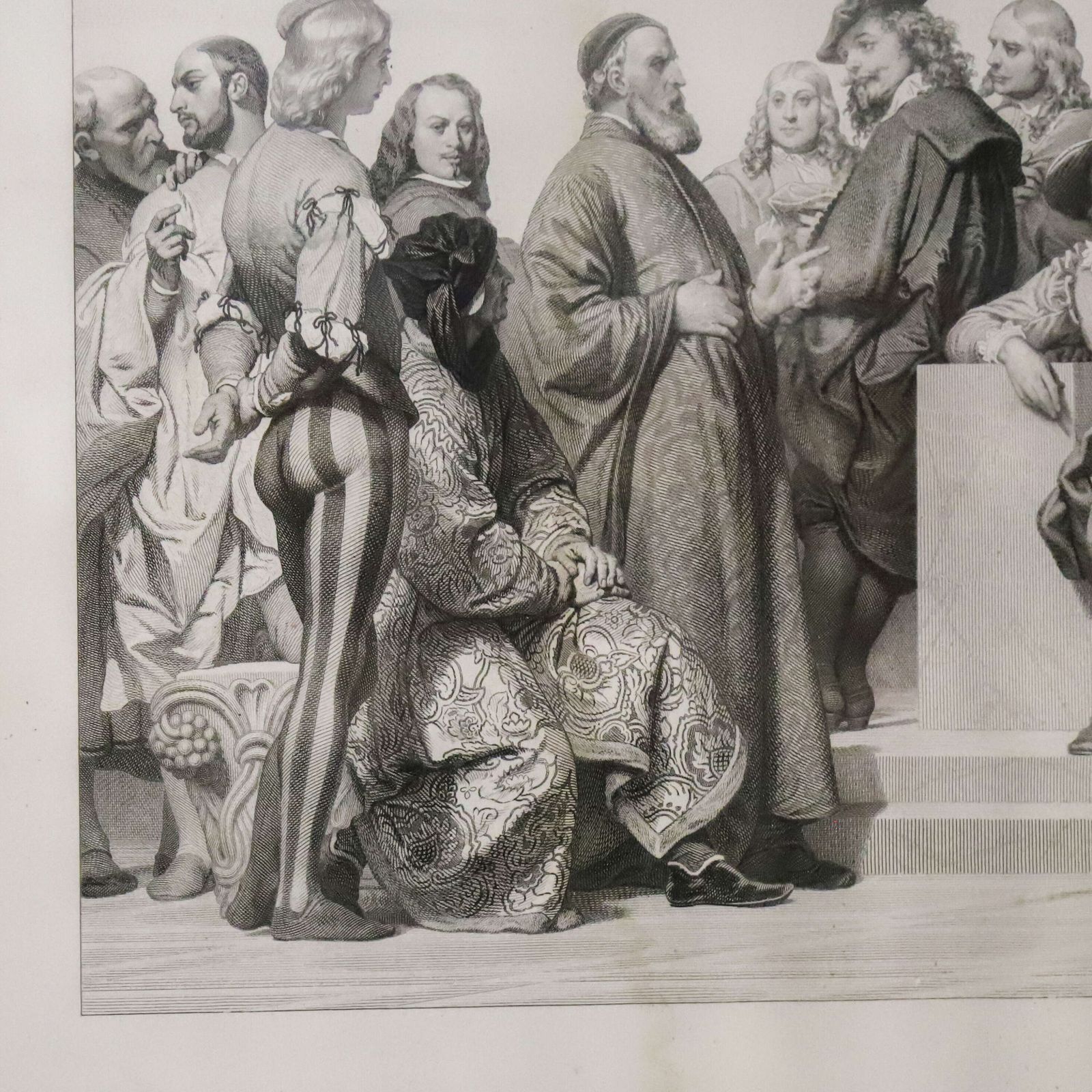 French 19th Century Gravure Lithograph Triptych photo vinterior