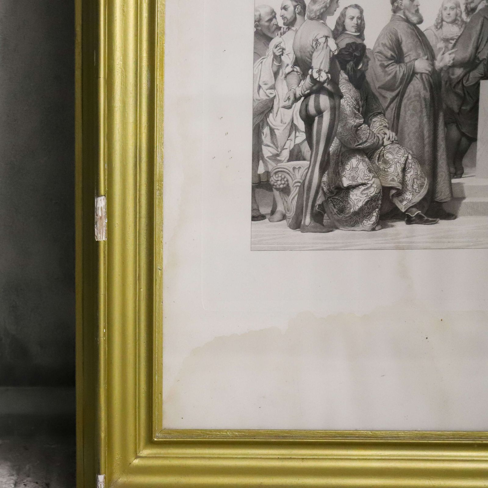 French 19th Century Gravure Lithograph Triptych photo buy