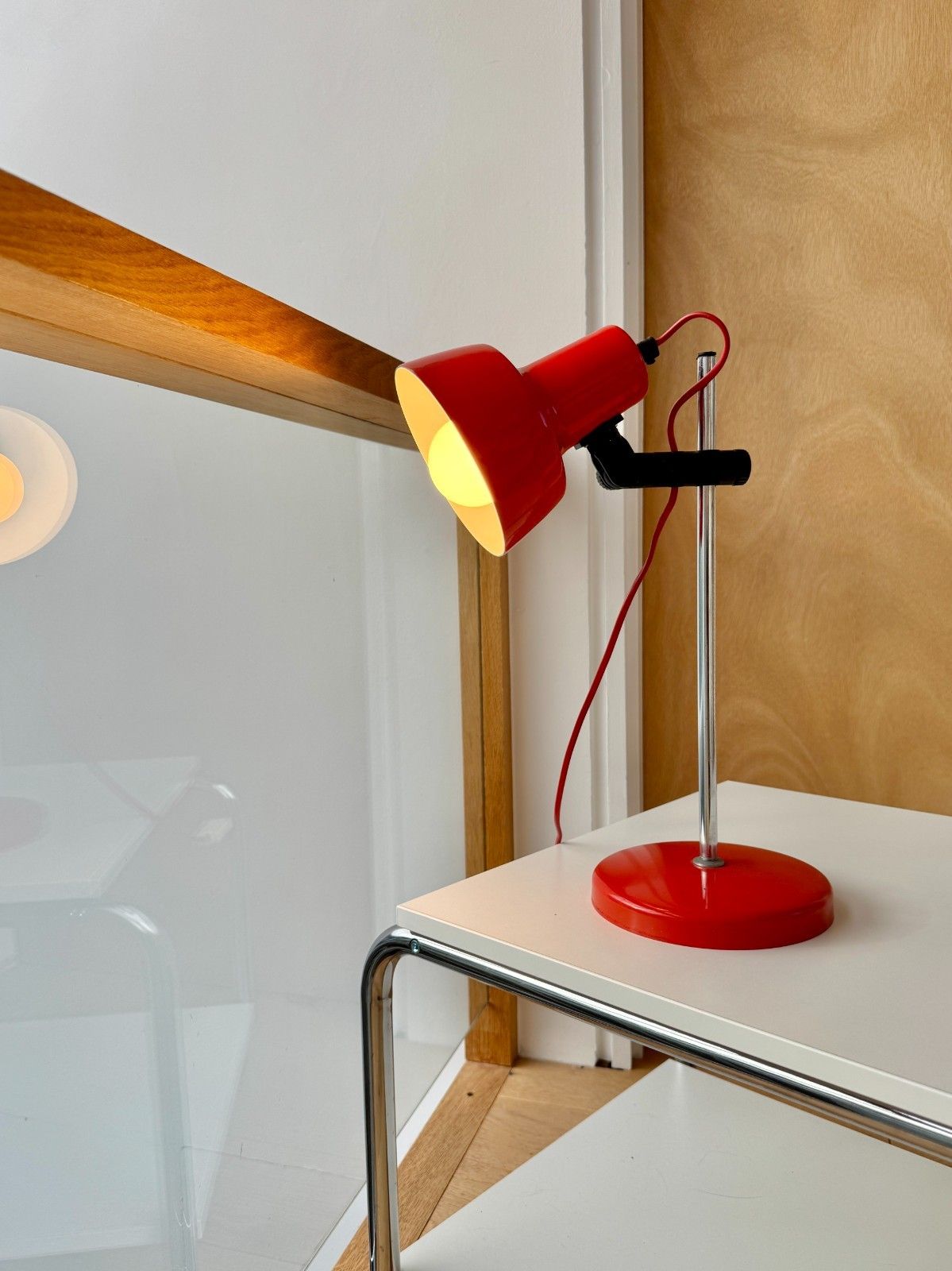 125.0 1980's Adjustable Orange Desk Lamp By Moda Of Denmark photo