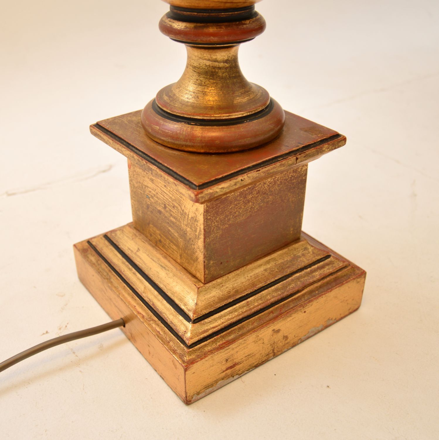 Lighting Pair Of Antique Gilt Wood Table Lamps photo