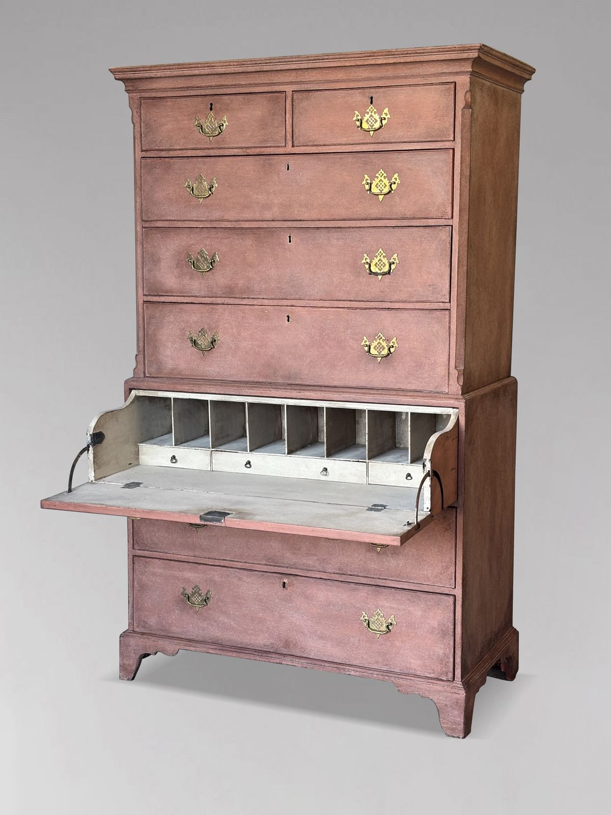 18th Century George III Period Painted Mahogany Secretaire Tallboy photo furniture