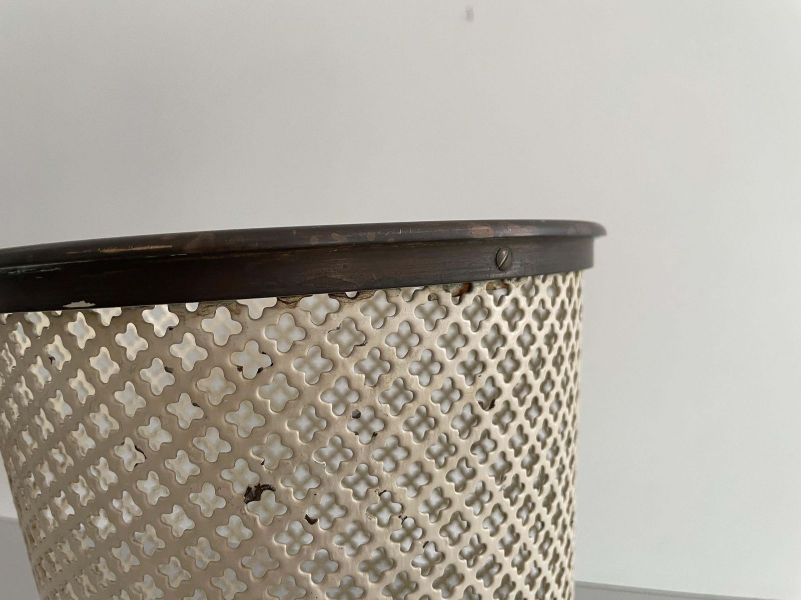 photo for sale Mid Century Modern Brass And Metal Paper Waste Basket, 1960s, Germany