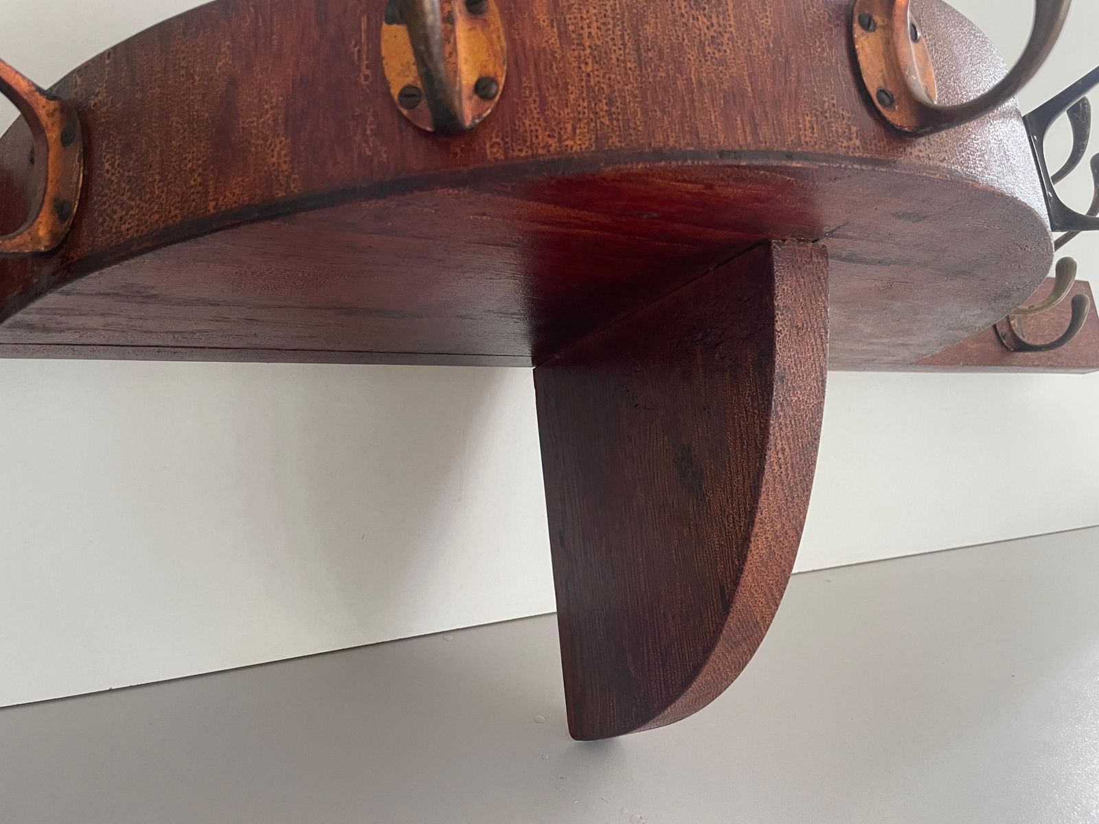 photo furniture Mid Century Modern Large Wood Clothes Hanger And Shelf, 1960s, France