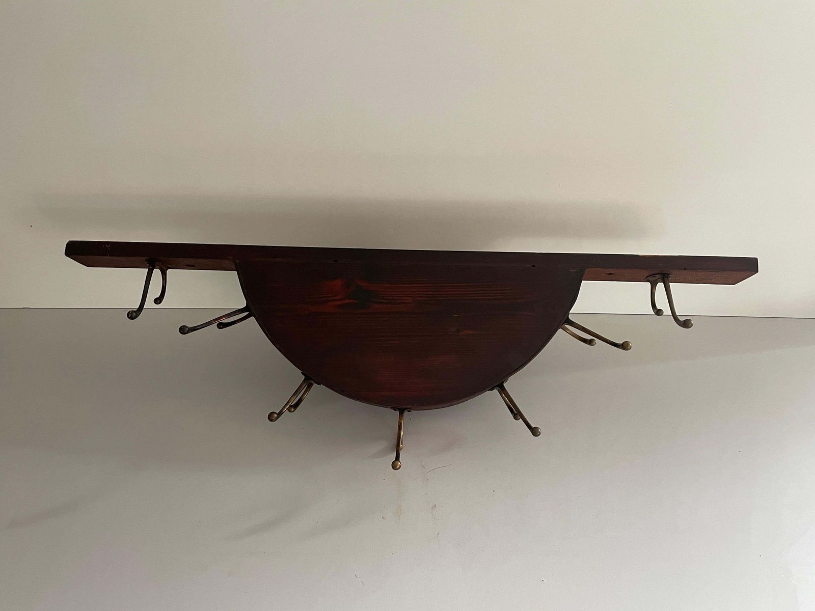 photo vinterior Mid Century Modern Large Wood Clothes Hanger And Shelf, 1960s, France
