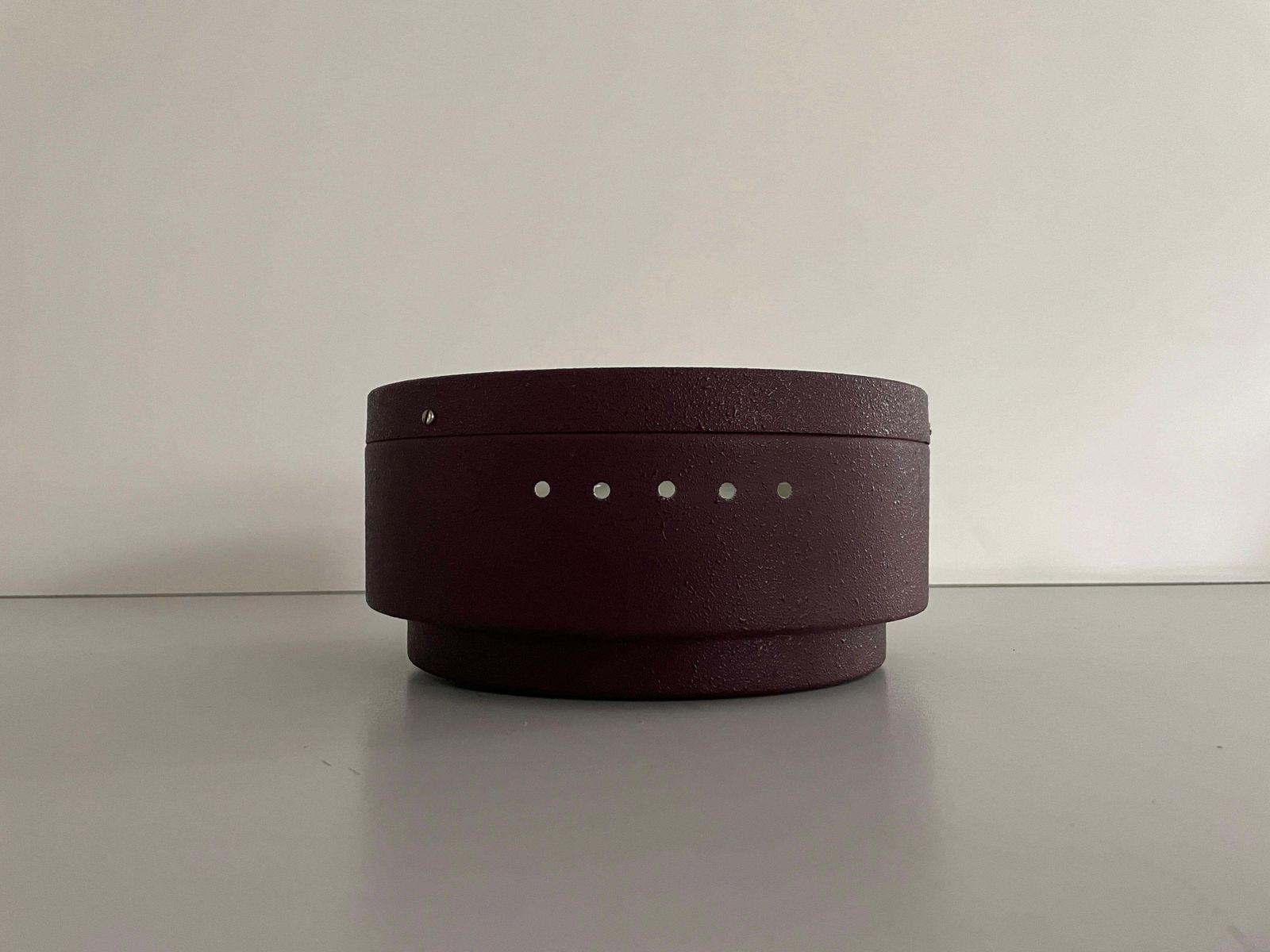 photo furniture Round Glass And Purple Metal Flush Mount Ceiling Light By Luci, 1960s, Italy