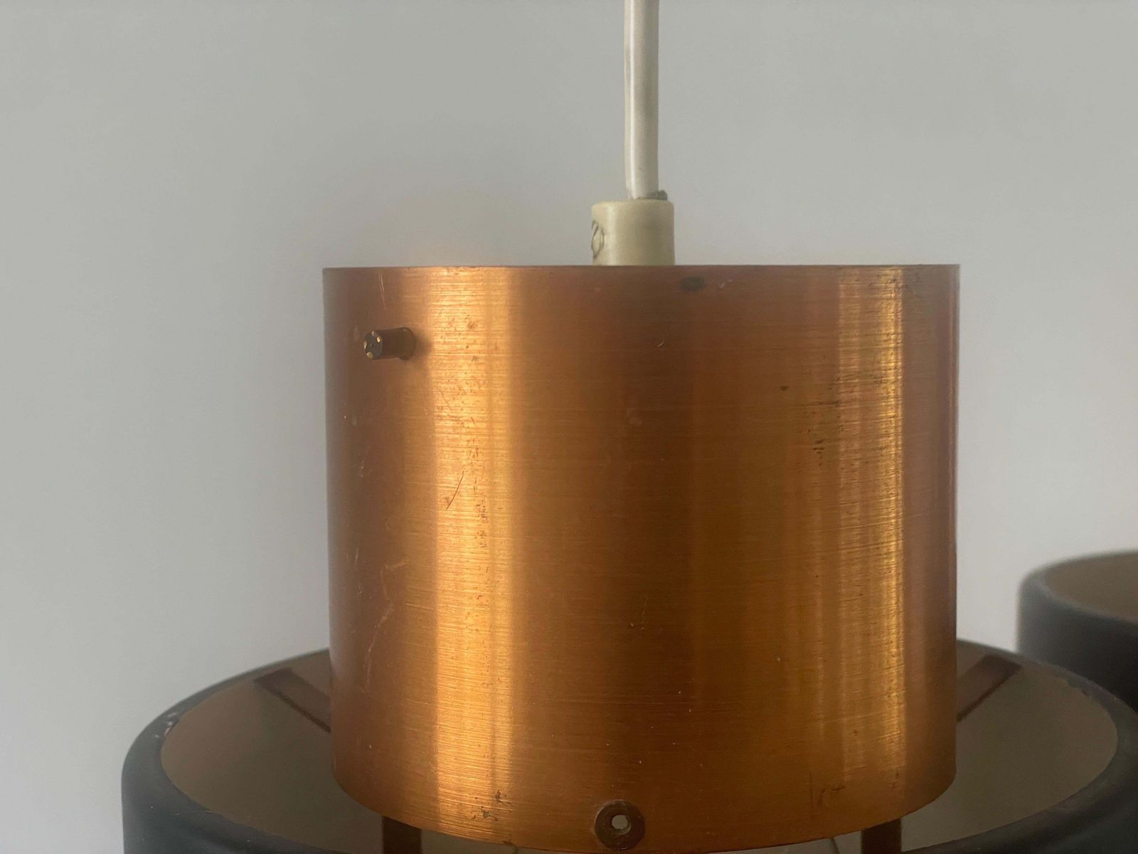 3 Head Enameled Black And Gold Coloured Metal Ceiling Lamp, 1970s, Germany photo buy