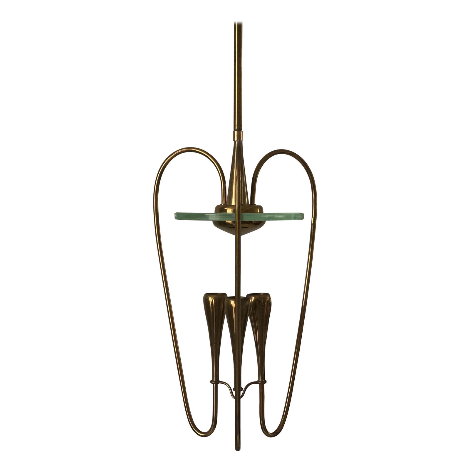 Brass And Glass Chandelier By Pietro Chiesa For Fontana Arte, 1950s, Italy