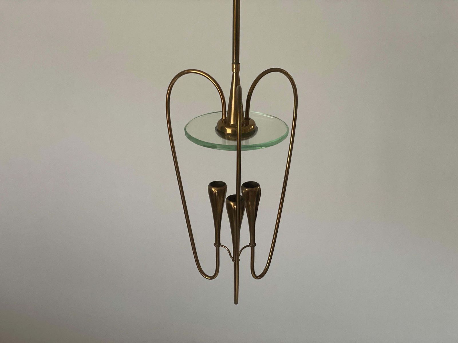 Brass And Glass Chandelier By Pietro Chiesa For Fontana Arte, 1950s, Italy photo furniture