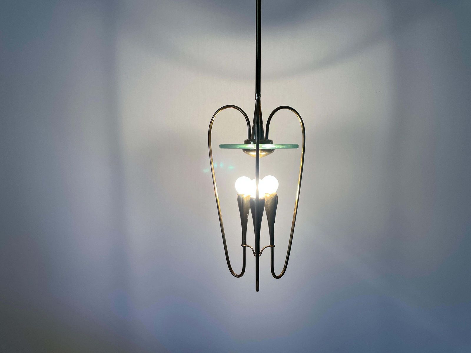 photo buy Brass And Glass Chandelier By Pietro Chiesa For Fontana Arte, 1950s, Italy