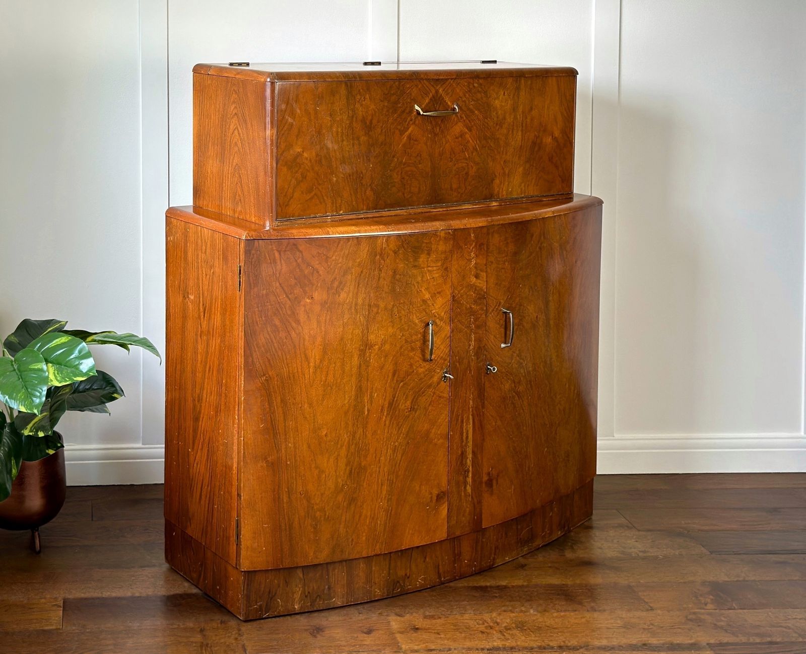 Walnut Art Deco Cocktail Cabinet, 1920s Inspired Bar, Gatsby Whiskey Bar, For Bespoke Order photo 2785.0