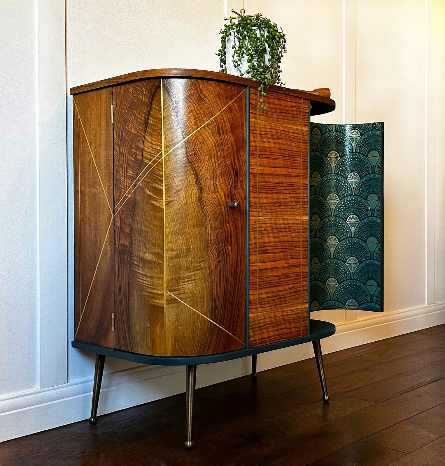 Walnut Art Deco Cocktail Cabinet, 1920s Inspired Bar, Gatsby Whiskey Bar, For Bespoke Order photo buy