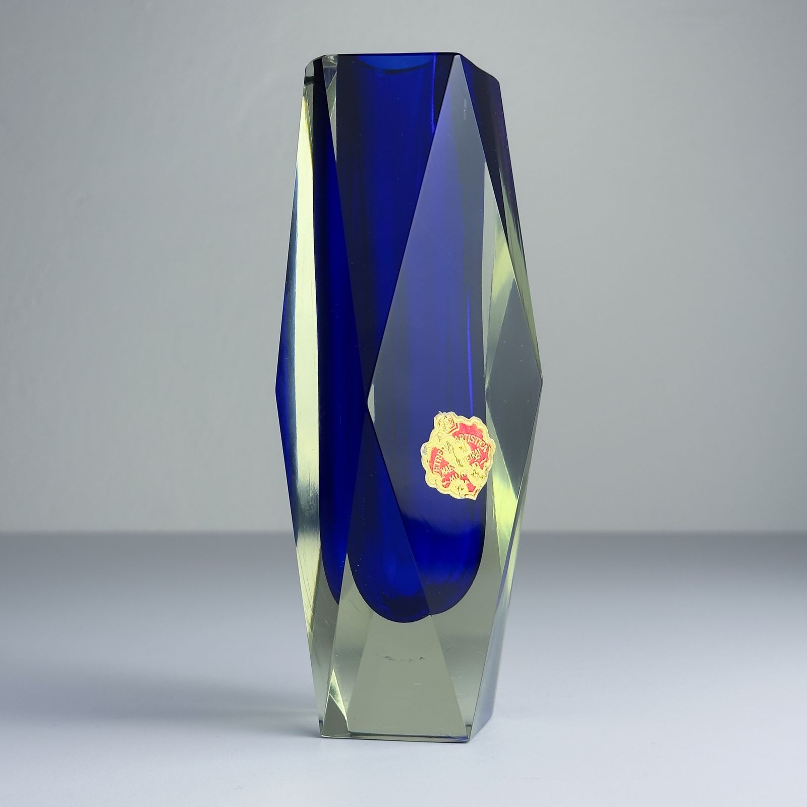 Vintage Sommerso Blue Murano Vase, Italy 1970s