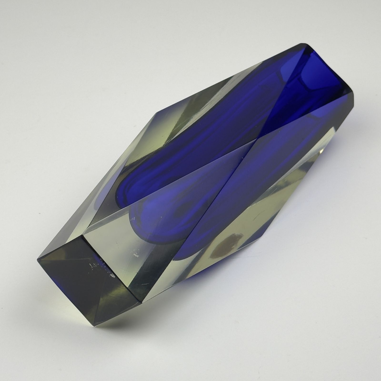 Vintage Sommerso Blue Murano Vase, Italy 1970s photo for sale