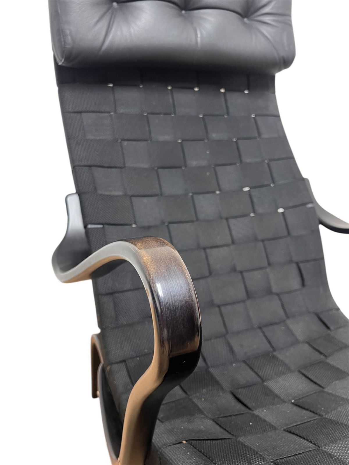 Mid  Century Bruno Mathsson “Pernilla” Lounge Chair In Black Webbing, Sweden photo vinterior