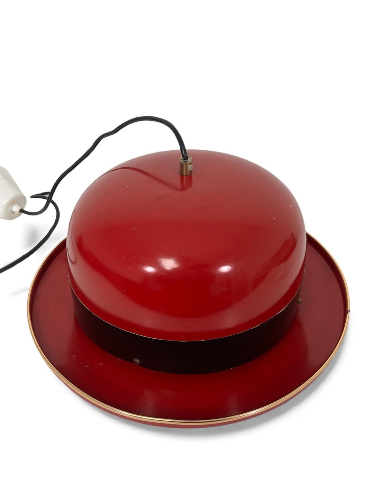 Hans Agne Jakobsson “Hat” / “Bowler Hat” Metal Ceiling Lamp, Markaryd, 1960s/70s photo for sale