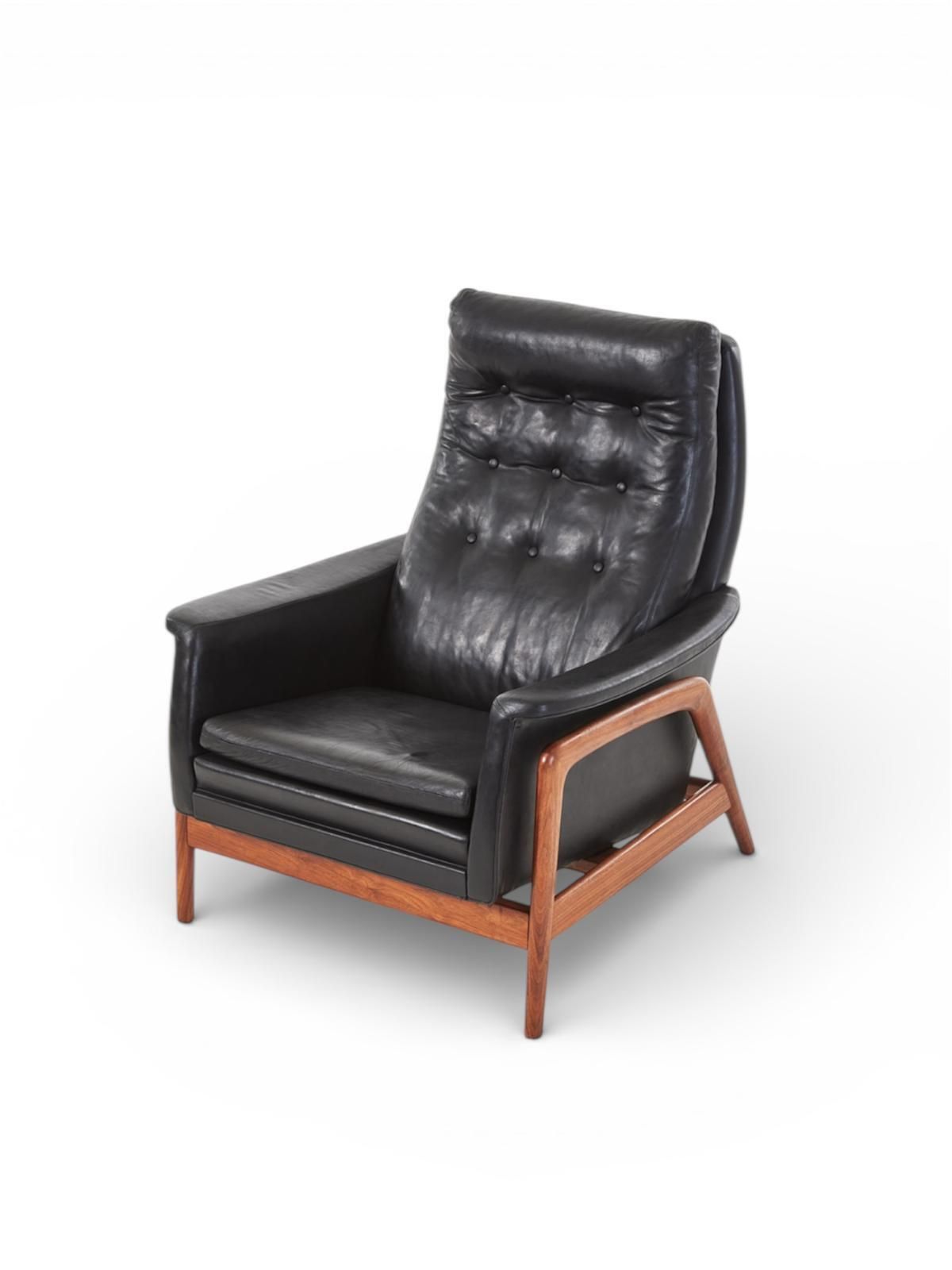 Folke Ohlsson Mid Century “Arizona” Armchair & Footstool Dux Sweden 1960s photo for sale