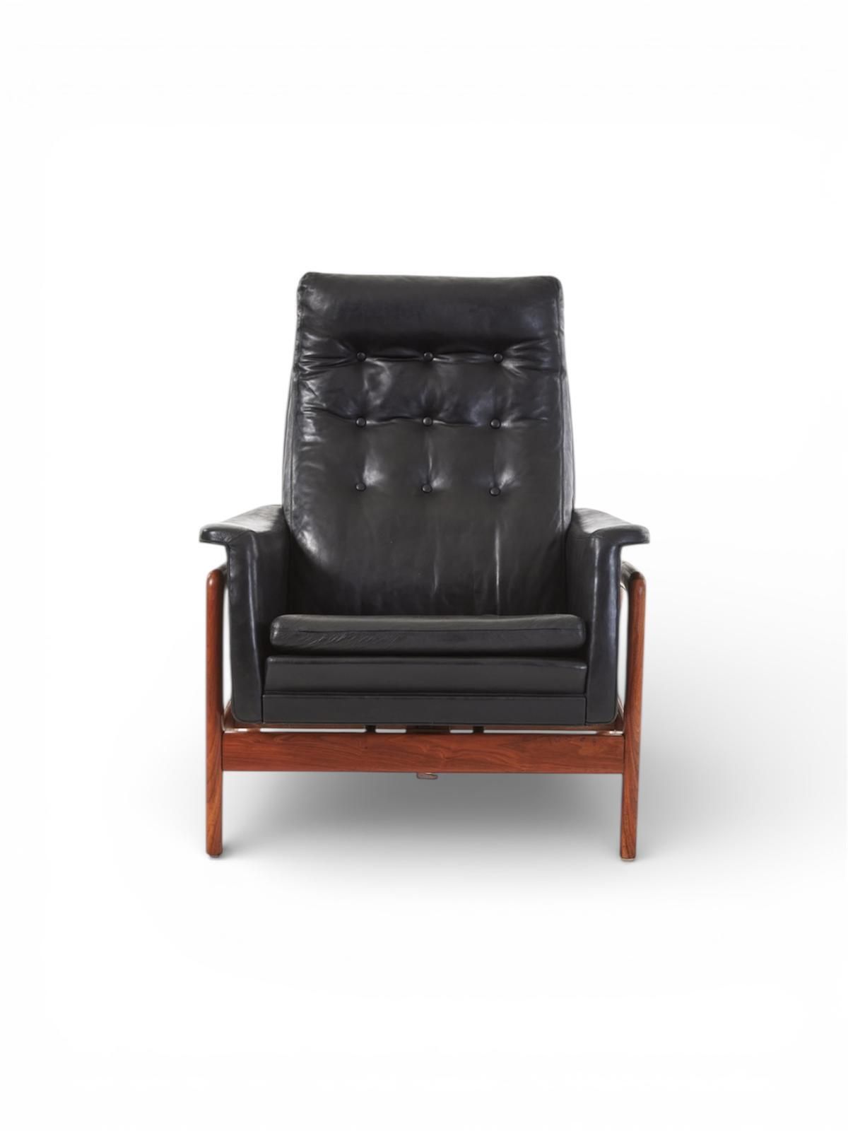 Folke Ohlsson Mid Century “Arizona” Armchair & Footstool Dux Sweden 1960s photo furniture