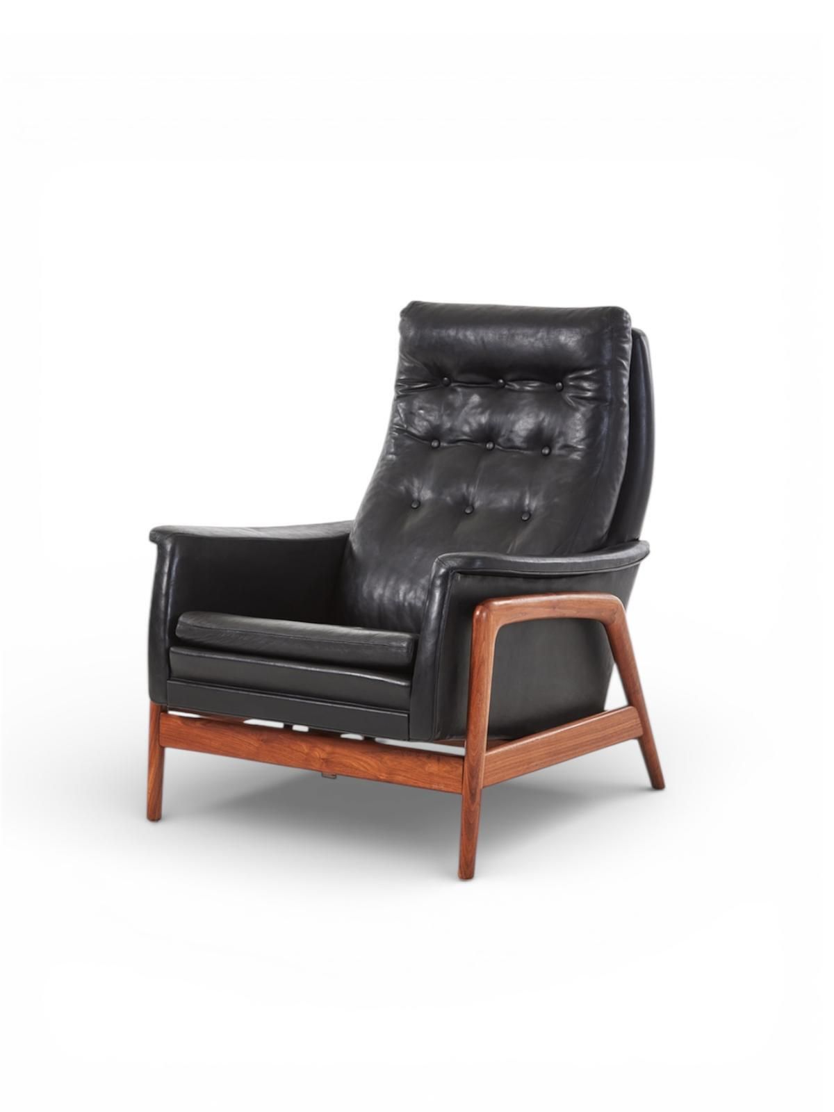 Folke Ohlsson Mid Century “Arizona” Armchair & Footstool Dux Sweden 1960s photo vintage