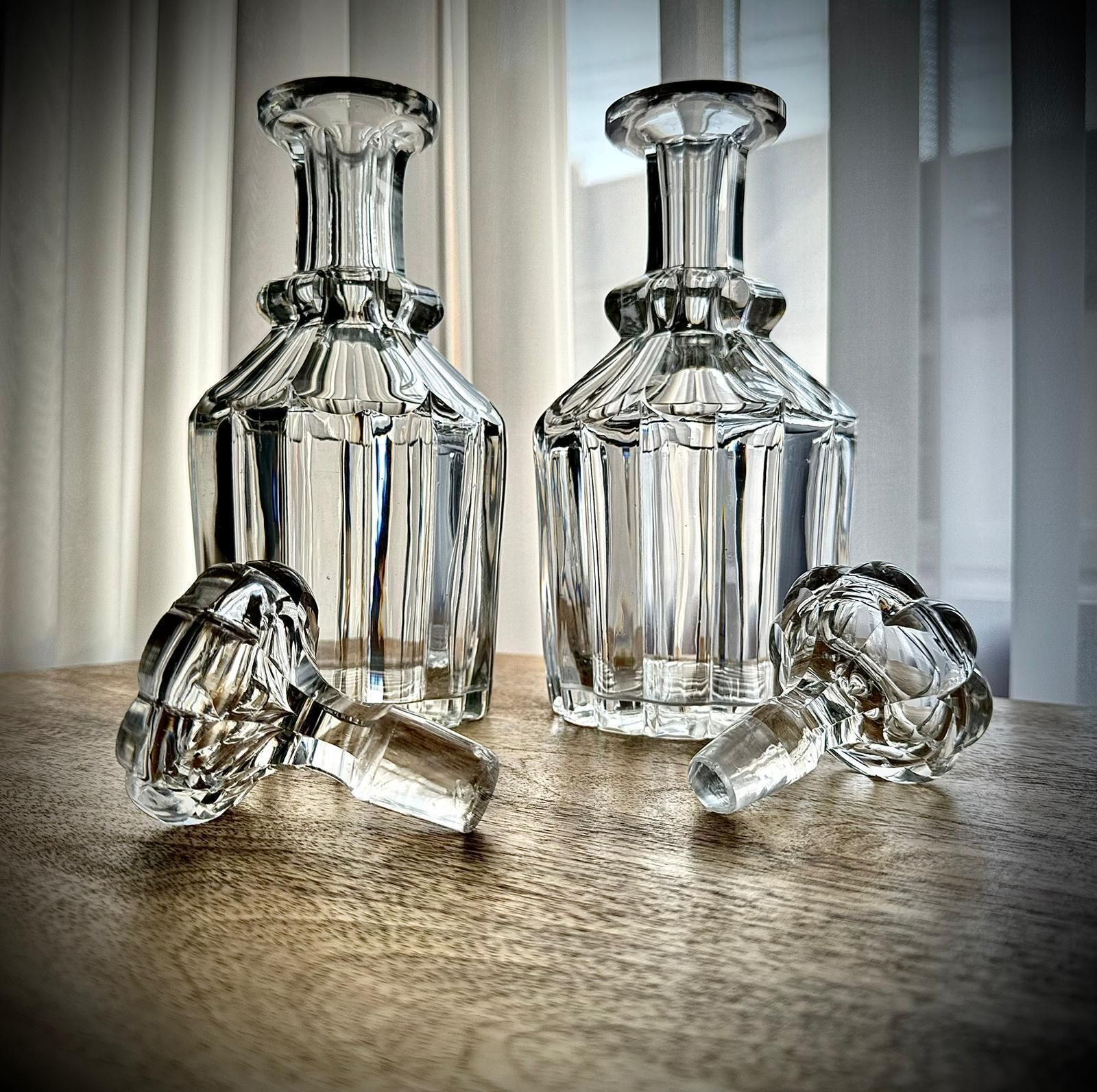 495.0 Matched Pair Of Georgian–Regency Cut Glass Decanters, C.1820–1835 photo