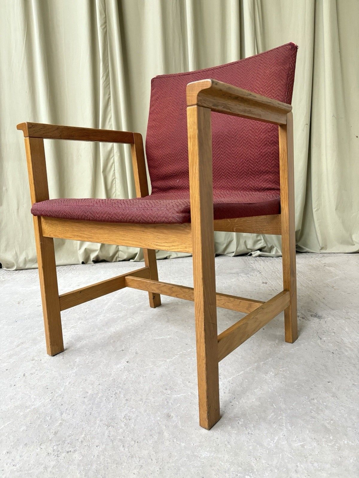 Vtg Late Mid Century Oak Chair Side Armchair  Danish Scandi Retro R974 photo furniture