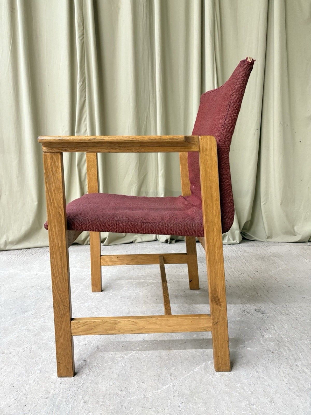 Vtg Late Mid Century Oak Chair Side Armchair  Danish Scandi Retro R974 photo for sale