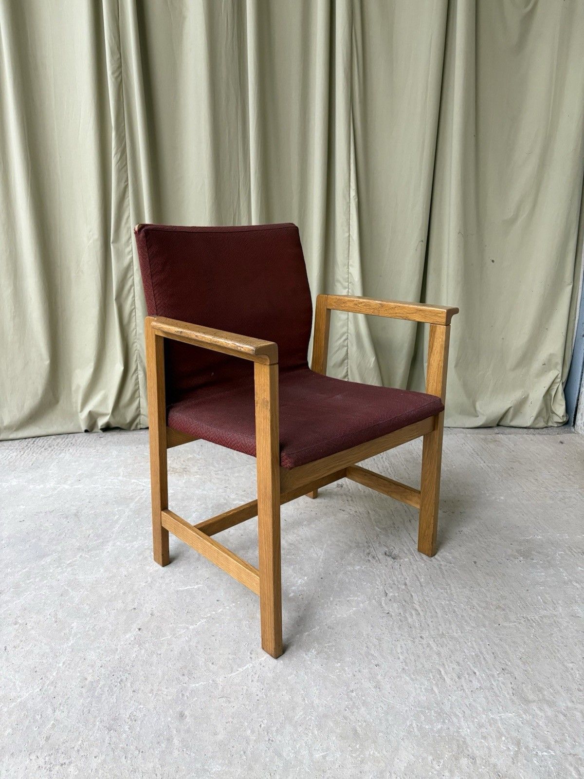 Vtg Late Mid Century Oak Chair Side Armchair  Danish Scandi Retro R974 photo 241.5