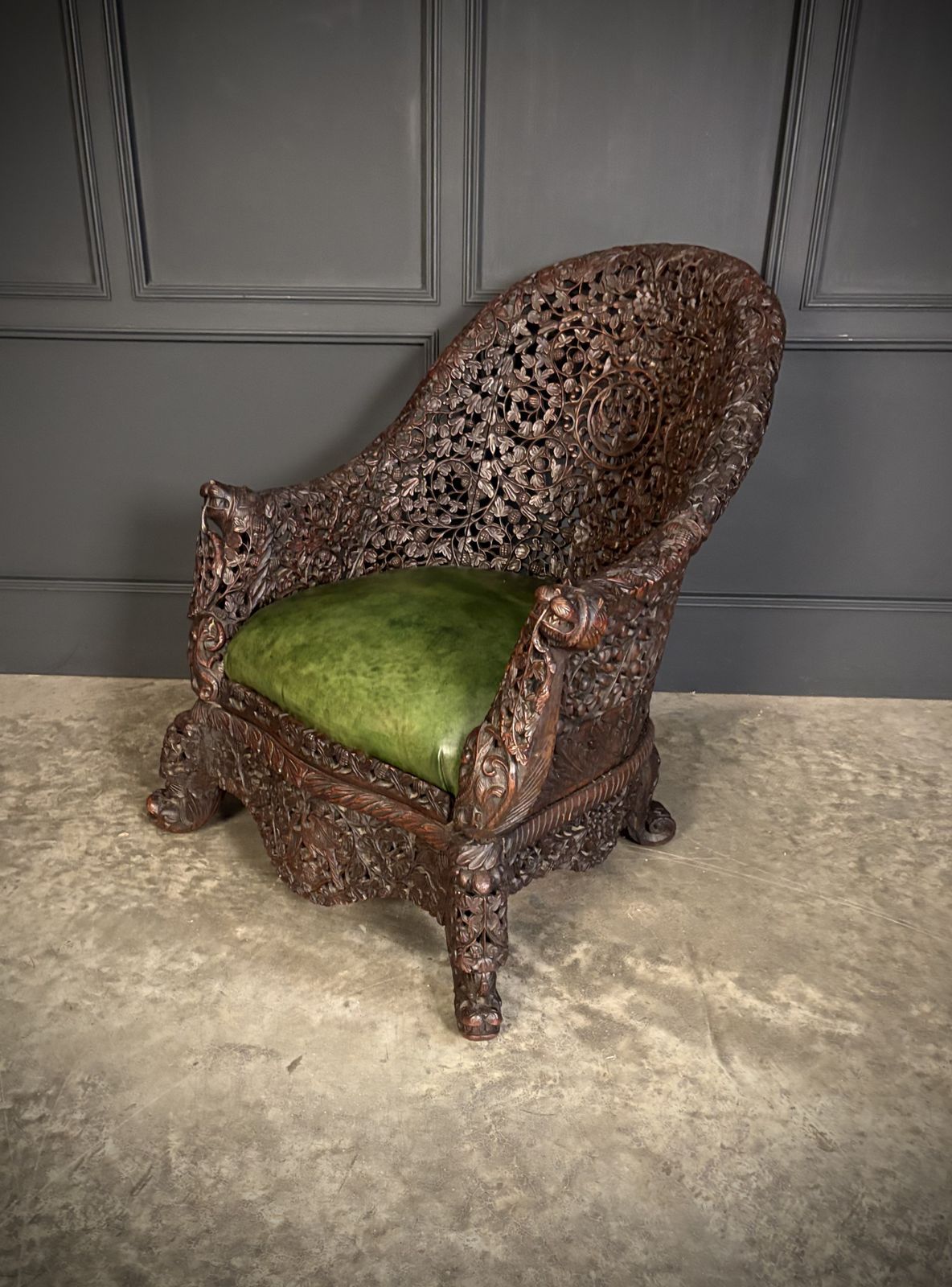 Carved Burmese Armchair photo Furniture